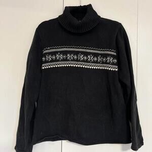 VTG style and Co. snowflake turtleneck sweater black size XL